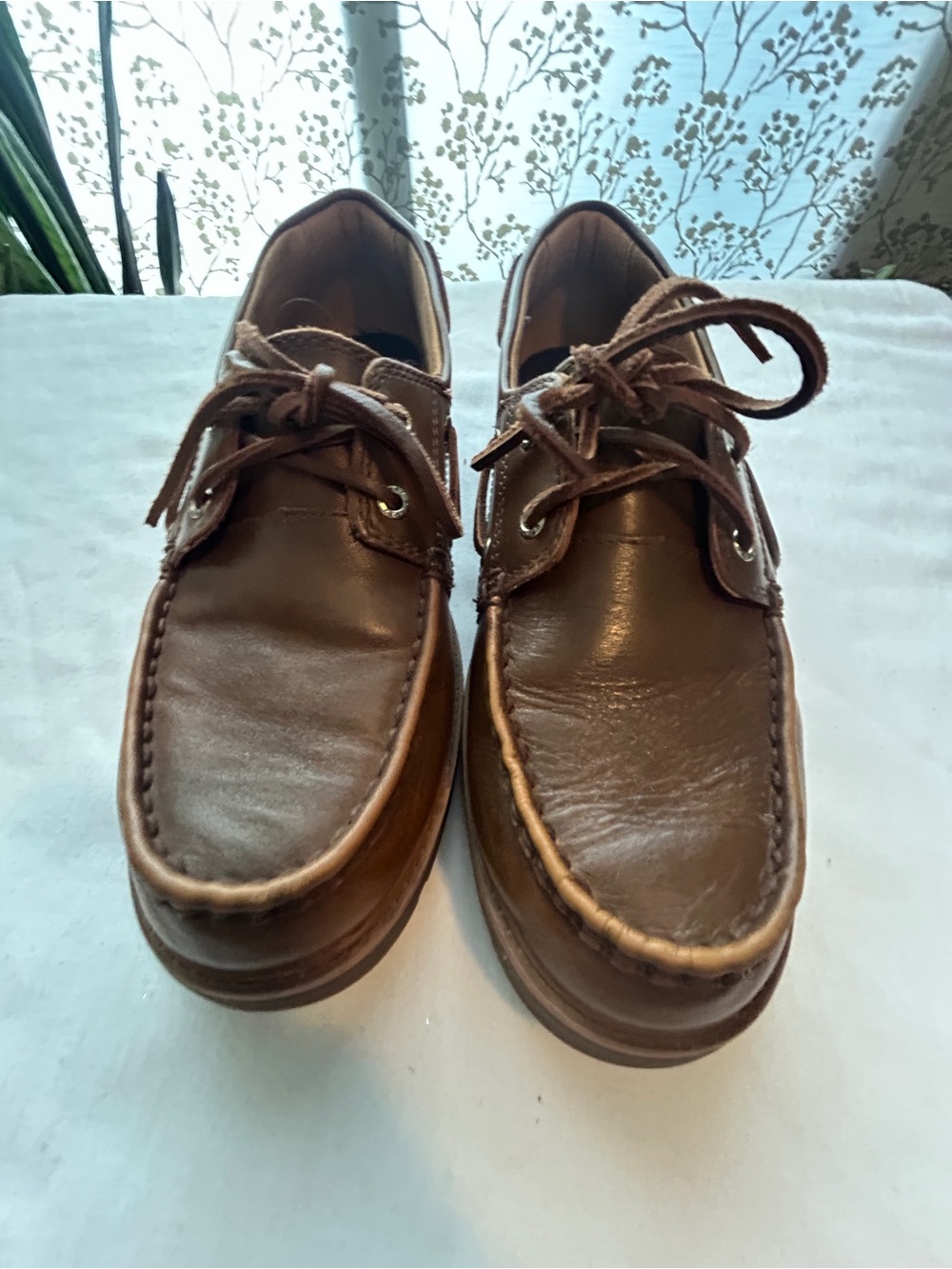 Sperry Men's Brown Leather Moc Toe Boat Shoes